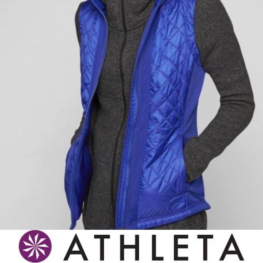 Athleta Rock Springs Vest Full Zip Quilted Pockets Womens M Athletic Fit